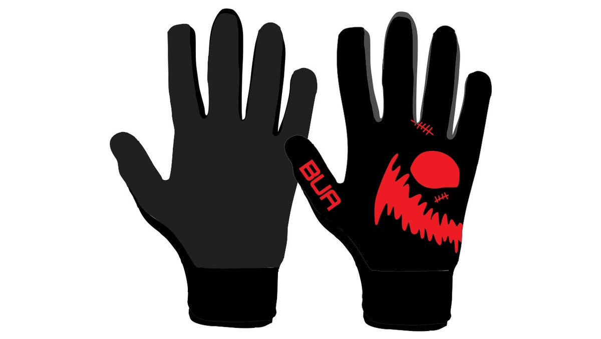 Black and Red Gaelic Gloves
