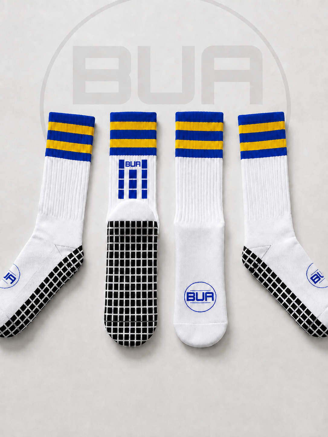 Blue and Gold Grip Socks