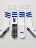 Blue and White Grip Socks