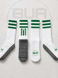 Green and White Grip Socks