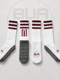 Maroon and White Grip Socks
