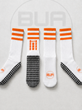 Orange and White Grip Socks