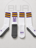 Purple and Yellow Grip Socks