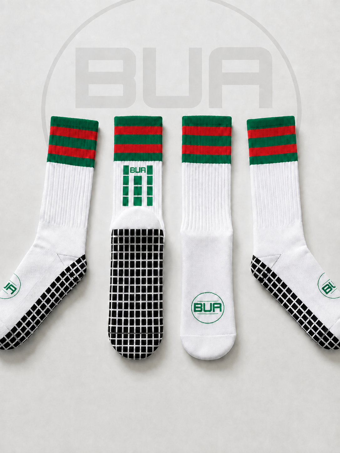 Green and Red Grip Socks