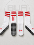 Red and White Grip Socks
