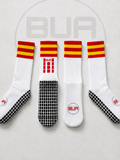 Red and Yellow Grip Socks
